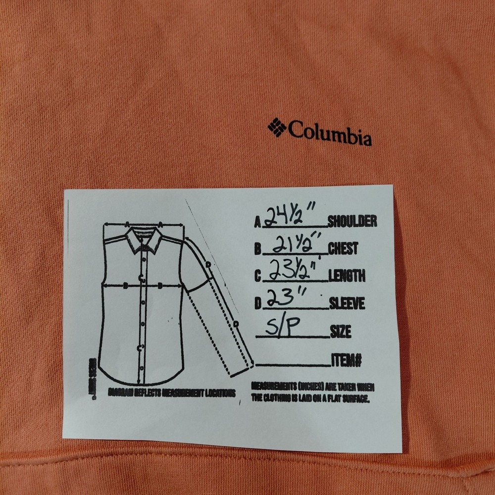 Columbia Women's Size S/P Long Sleeve Pullover Light Weight Coral Hoodie Logo - Picture 9 of 9
